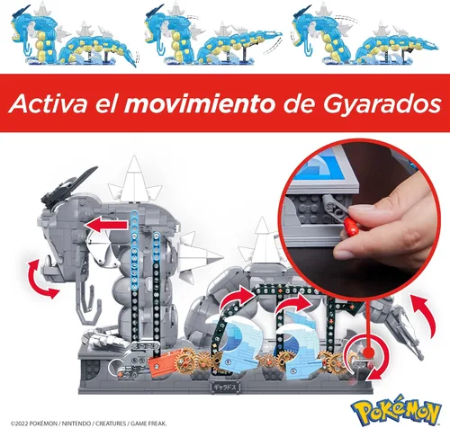 Miniatura 5 de MEGA Pokémon Set de Juguetes de Construcción, Gyarados en Movimiento con 2186 Piezas, Boca y Cola en Movimiento, para Niños o Adultos Coleccionables