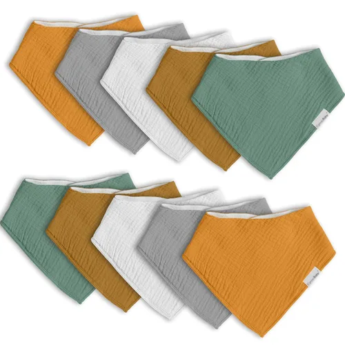 Miniatura 8 de Baberos tipo bandana para bebés para niños y niñas, baberos triangulares súper absorbentes para babear y dentición, 100% algodón suave para bebés