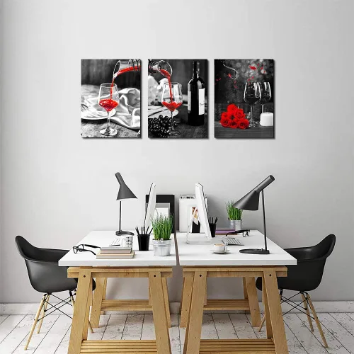 Miniatura 5 de Arte de pared de cocina para comedor, decoración de pared de naturaleza muerta, lienzo en blanco y negro, impresiones artísticas de barriles