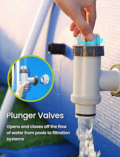 Miniatura 4 de SUMMERBUDDY Kit de piezas de piscina sobre el suelo, pieza de bomba de piscina de repuesto con válvula de émbolo dividida, válvula de émbolo