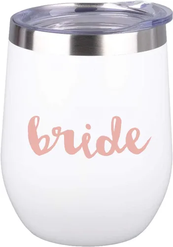 Miniatura 5 de Bride to Be - Copas de vino de acero inoxidable de 12 onzas de Bride Tribe Regalos de boda de compromiso, tazas de damas de honor, suministros