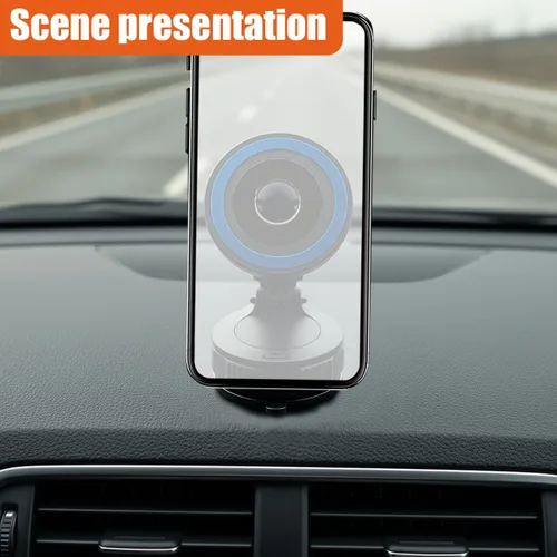 Miniatura 6 de Soporte magnético para teléfono para automóvil, soporte plegable para teléfono con imán fuerte, soporte ajustable de 360° con ventosa de vacío