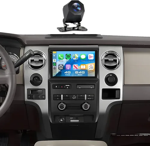 [4+64G] Estéreo de coche para Ford F150 2009-2012 Carplay inalámbrico Android Auto, radio de pantalla táctil de 9 pulgadas, Android/GPS/WiFi/EQ