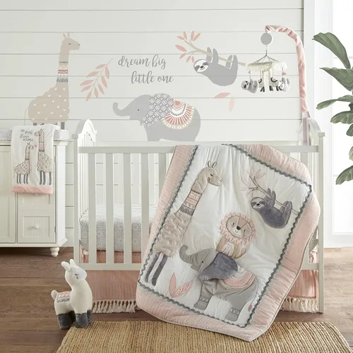 Miniatura 5 de Levtex Baby - Juego de 2 sábanas bajeras Imani para cuna - Se adapta a colchones estándar de cuna y niños pequeños - Animales arrojados/medallones