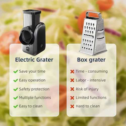 Miniatura 9 de Paquete de exprimidor eléctrico de cítricos con cortador de verduras, exprimidor automático de naranjas con cepillo de limpieza y rallador de queso