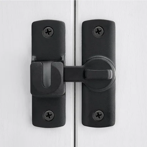 Miniatura 6 de Cerradura Negra para Puerta de Granero Abatible de 90/180 Grados, Protege la Privacidad - Pestillo de Puerta de Seguridad, Herrajes de Pestillos