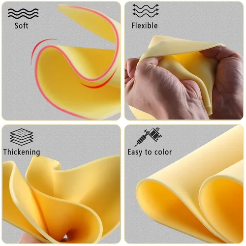 Miniatura 7 de Pieles de práctica de tatuajes en blanco, 6 piezas de tatuajes de práctica de piel de 0.118 in de piel falsa de 8 x 12 pulgadas, pieles de tatuaje
