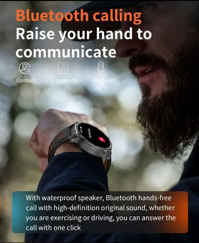 Miniatura 4 de Relojes inteligentes múltiples modos deportivos para hombres con linterna, reloj inteligente para Android y iPhone, pantalla táctil HD de 1.7 Negro