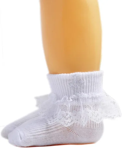 EPEIUS Calcetines de bautizo para bebés, niñas y niños, calcetines de bautismo con cruz, recién nacidos, niños pequeños
