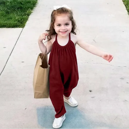 Miniatura 2 de Cbcbtwo Mameluco de verano para niñas con tirantes lindos con estampado floral bohemio de una pieza con bolsillos