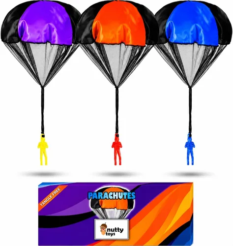 Miniatura 9 de NUTTY TOYS Juguetes de Paracaídas para Niños - Hombres de Paracaídas Voladores Sin Enredos para Exteriores, Ideales para Interiores y Exteriores, 3