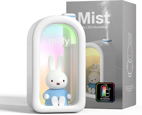 Miniatura 9 de Mipow X Miffy Humidificador de niebla fría - Humidificador ultrasónico silencioso, mini y lindo con luz nocturna para dormitorio/guardería de Rosa