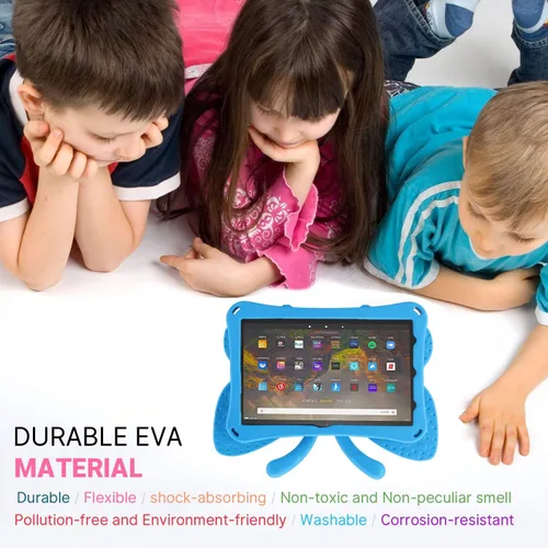 Miniatura 59 de FW Fire 7 - Funda para tablet para niños, Amazon Fire 7 2022, funda de mariposa con luz de atril, EVA, protección contra caídas, resistente, a