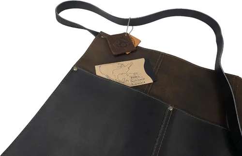Miniatura 7 de Hide & Drink, Delantal de cintura, bolsillos remachados, accesorios de camarera y camarero, pantalones cortos de servidor, cuero de grano completo