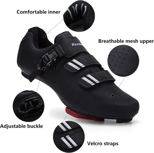 Miniatura 4 de Mens Womens Cycling Shoes Compatible with Pelaton Bike Shoes Road Bike Shoes Riding Bicycle Pre-Installed with Delta Cleats Clip Indoor Outdoor Pedal