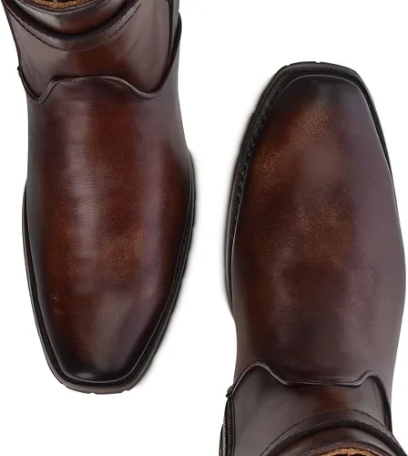 Miniatura 7 de Cuadra Bota urbana para hombre en piel bovina con cremallera marrón 1J2JRS