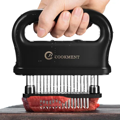 JY COOKMENT Ablandador de carne con 48 cuchillas de acero inoxidable ultraafiladas, herramienta de cocina ideal para ablandar, barbacoa, adobo