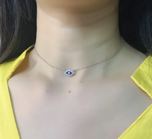 Miniatura 2 de Gargantilla de plata de ley S925 corta y delicada para mujer