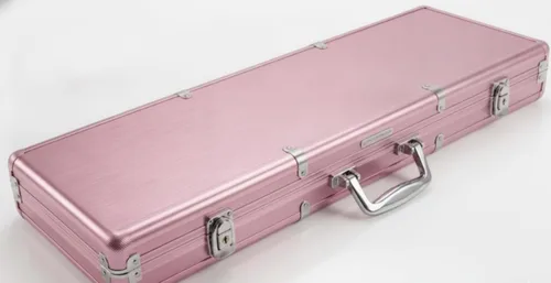 Miniatura 2 de Juego de fichas de póquer de 500 piezas con funda de transporte de aluminio rosa, fichas de dados estilo casino de 0.43 oz para Texas Hold'em