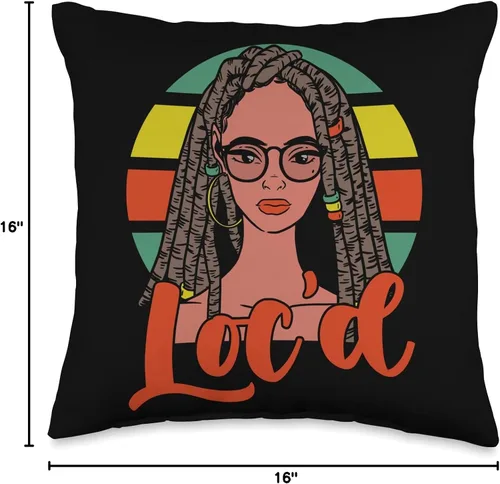 Miniatura 4 de Locs Afro Dreadlocks Love Natural Beauty Hair It's the Locs for Me-Afro Hair - Almohada negra americana africana, 16 x 16 pulgadas, multicolor