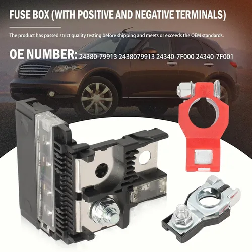 Miniatura 7 de 24380-79913 Fusible de batería 24340-7F000 Abrazadera de terminal de batería positiva para 350Z 2003-2009 NV200 2013-2022 para FX35 FX45 2003-2008