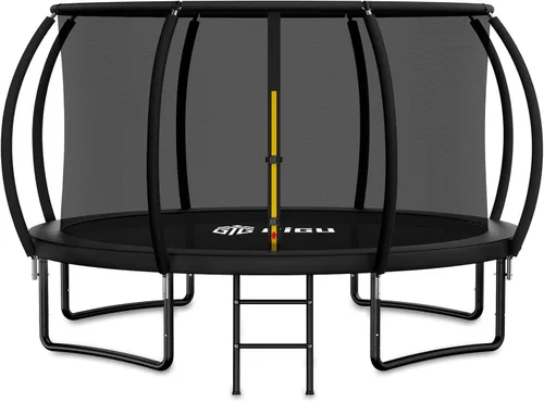 Gigu 10FT 12FT 14FT 15FT 16FT Recreational Trampolines with Enclosure Net and Ladder and Anti-Rust Coating, ASTM Approved Trampoline Outdoor for