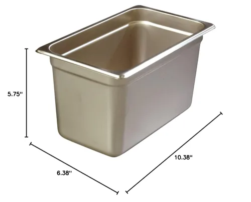 Miniatura 9 de Carlisle FoodService Products Durapan - Bandeja de acero inoxidable tamaño 1/4, Hotel Pan para catering, bufés, restaurantes, acero inoxidable, 6