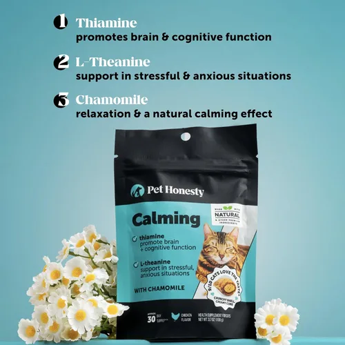 Miniatura 3 de Masticables calmantes para gatos - Alivio de la ansiedad en gatos + Ayuda a reducir el estrés - Apoyo del comportamiento y promueve la relajación