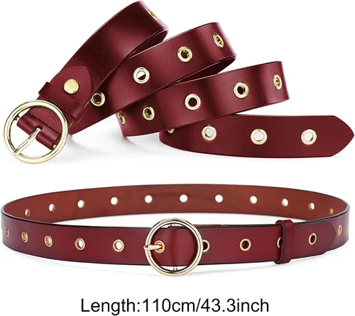 Miniatura 7 de Aivtalk Cinturón de piel sintética para mujer, elegante cinturón duradero para vestido de jeans