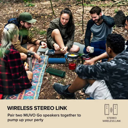 Miniatura 7 de Creative MUVO Go - Altavoz portátil impermeable Bluetooth 5.3 con hasta 18 horas de duración de la batería, IPX7 resistente al agua y potente Azul