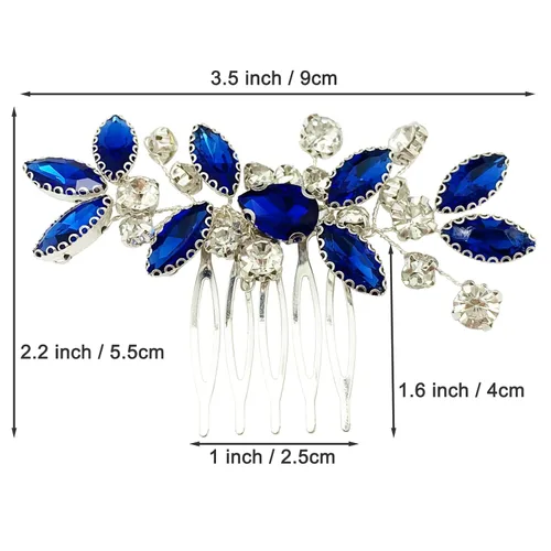 Miniatura 4 de Peine de pelo de novia de cristal plateado para novia, accesorios para el cabello de novia, fiesta de graduación, pieza de pelo para mujeres y niñas