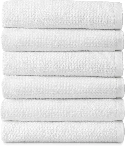 Miniatura 10 de Welhome Franklin - Juego de 6 toallas 100% de algodón con textura, 600 GSM, suaves y lujosas, 2 toallas de baño, 2 toallas de mano, 2 paños