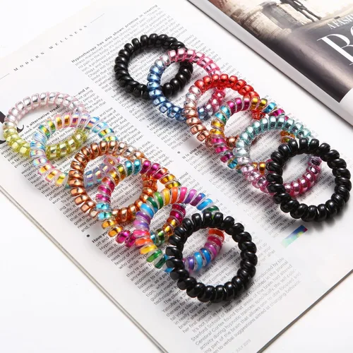 Miniatura 2 de Lazos para el cabello en espiral sin arrugas, coloridos lazos para el cabello sin rastro, lazos elásticos para el cabello, lazos para el cabello