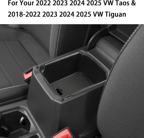 Miniatura 7 de Accesorios interiores para VW Taos 2024 2025, Tiguan 2018-2025 y Taos 2022-2025 organizador de consola central con reposabrazos, organizador
