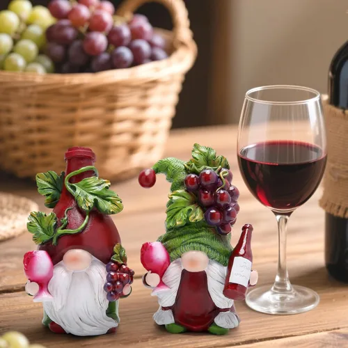 Miniatura 5 de Hodao Gnomos de café de resina con taza, decoración de bar y hogar estilo nórdico, figuras coleccionables de 4.1 pulgadas, estatua sueca hecha a