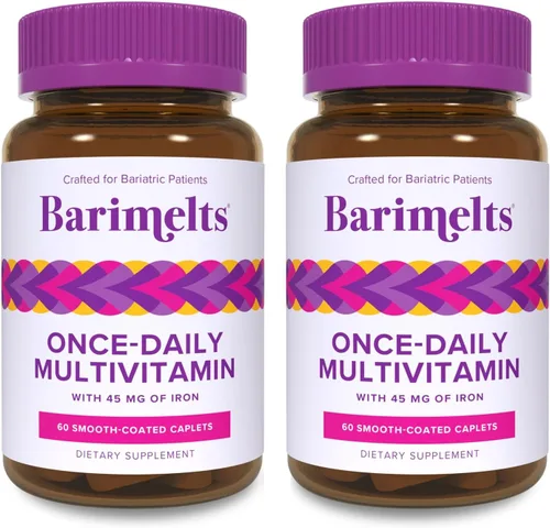 Miniatura 10 de BariMelts Multivitamínico bariátrico una vez al día con hierro, 60 comprimidos recubiertos fáciles de tragar (suministro para 2 meses)