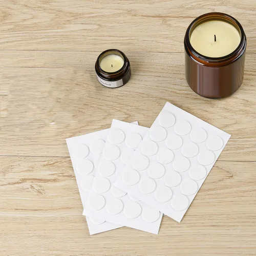 Miniatura 7 de 200 calcomanías para mecha de vela, se adhieren de forma estable en cera caliente, adhesivo de doble cara para hacer velas, calcomanías de doble