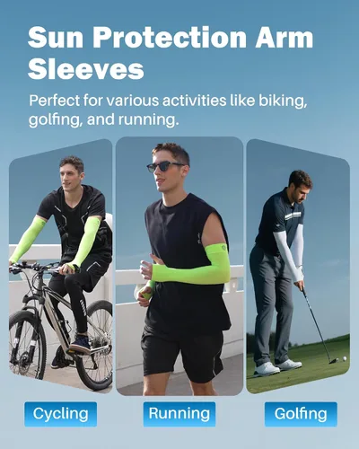 Miniatura 17 de Mangas para brazo, para hombres o mujeres. Para calentar o refrescar. Guantes de Compresión con factor de protección de los rayos ultravioleta UPF