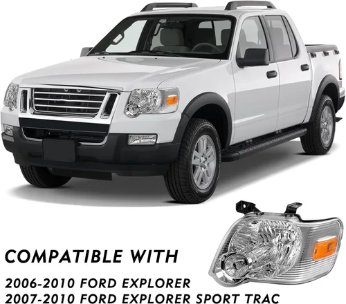 Miniatura 6 de TUSDAR - Conjunto de faros delanteros con bombillas compatible con Ford Explorer 2006-2010 del lado del conductor y del pasajero