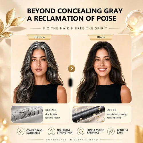Miniatura 3 de YOCISKU Hair Dye Shampoo, 3 in 1 Gray Hair Coverage Herbal Dye Shampoo For natural-looking shine Ammonia-free fresh aroma stays gentle on