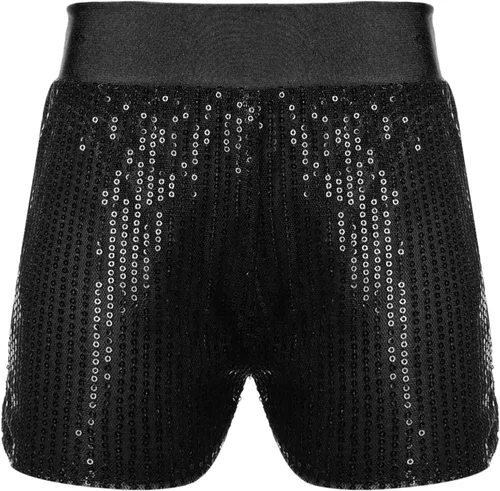 XUNZOO Pantalones cortos de baile de lentejuelas con purpurina para niños y niñas, pantalones cortos de ballet jazz danza yoga gimnasia pantalones