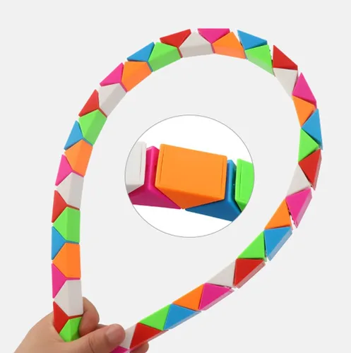 Miniatura 7 de TANCH Fidget Magic Snake Cube Puzzles Twist Ruler Speed Cubes Brain Teaser Juego Juguetes para niños (36 bloques, 1 paquete)