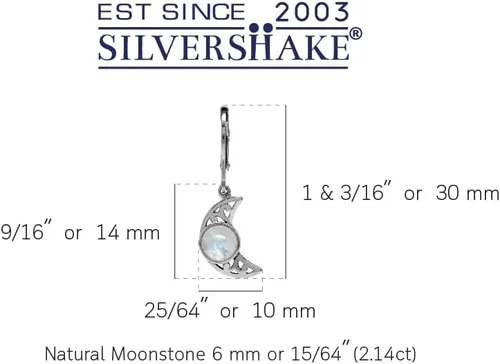 Miniatura 27 de Silvershake Aretes colgantes o colgante o colgante de plata de ley 925 chapada en oro amarillo con dije o colgante con cadena de 18 pulgadas
