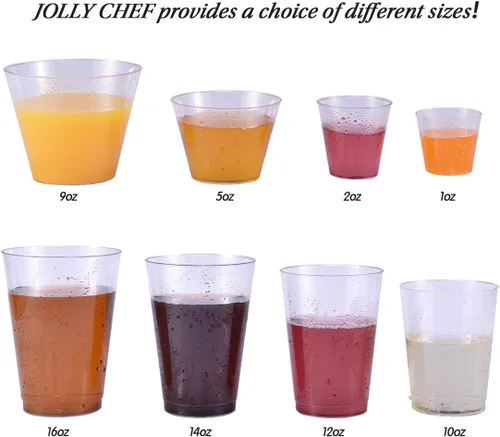 Miniatura 7 de JOLLY CHEF Paquete de 1000 vasos de chupito de plástico, vasos desechables de 2 onzas, vasos de plástico de 2 onzas, ideales para whisky
