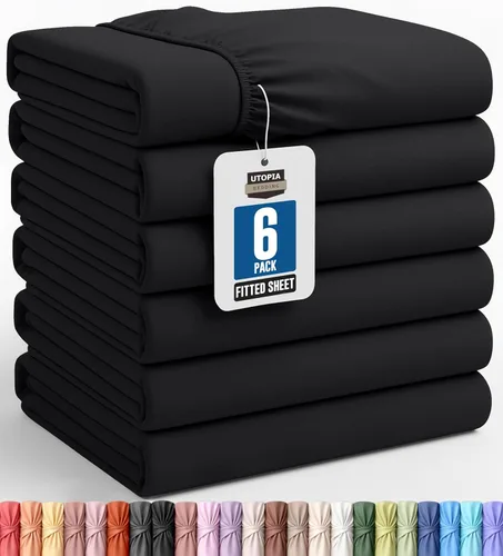 Miniatura 56 de Utopia Bedding Sábana Bajera Completa Ajustada - Sábana de Fondo - Bolsillo Profundo - Microfibra Suave - Resistente al Encogimiento y la Azul Spa