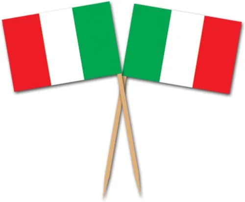 Beistle Selecciones de bandera italiana de 2.5 pulgadas (50 unidades), rojo/verde/blanco