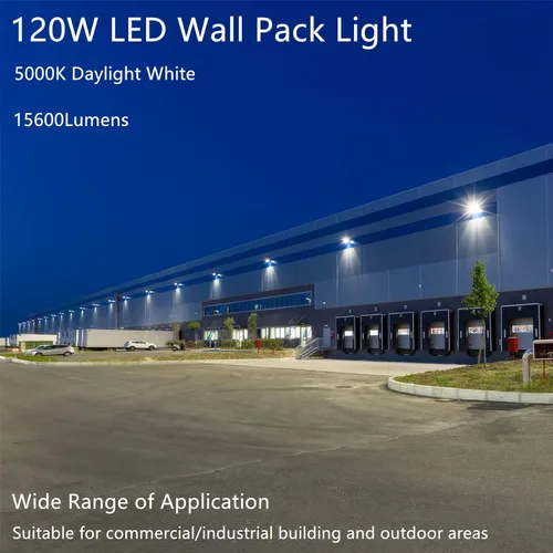 Miniatura 2 de Paquete de luz LED de pared de 120 W, del anochecer al amanecer, 15600 lm, 5000 K, iluminación de seguridad comercial, equivalente a 800-1000 W MH