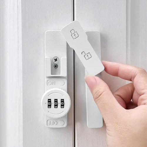 Miniatura 10 de INIRET Cerradura de Puerta de Granero Negra Mate de 180 Grados, Cerradura de Contraseña Mecánica, Contraseña de 3 Dígitos Sin Llave, Pestillo