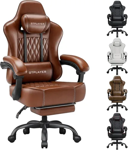 Miniatura 14 de GTPLAYER Silla para videojuegos, silla de oficina para computadora con cojín de resorte de bolsillo, reposabrazos de conexión, cómoda silla