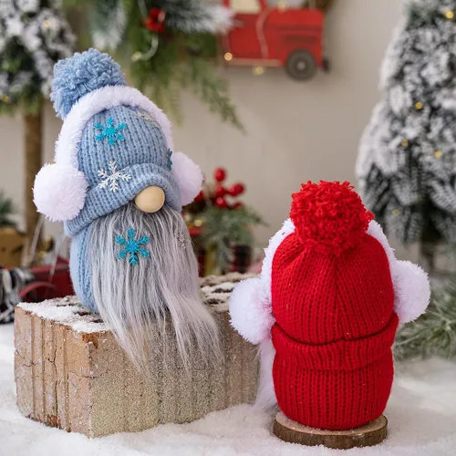 Miniatura 4 de Decoraciones de Navidad de gnomo, figura sueca de Tomte, gnomos de casa de campo, gnomos de Navidad escandinavos, adornos de felpa para invierno